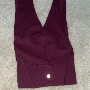 cropped lululemon burgundy leggings